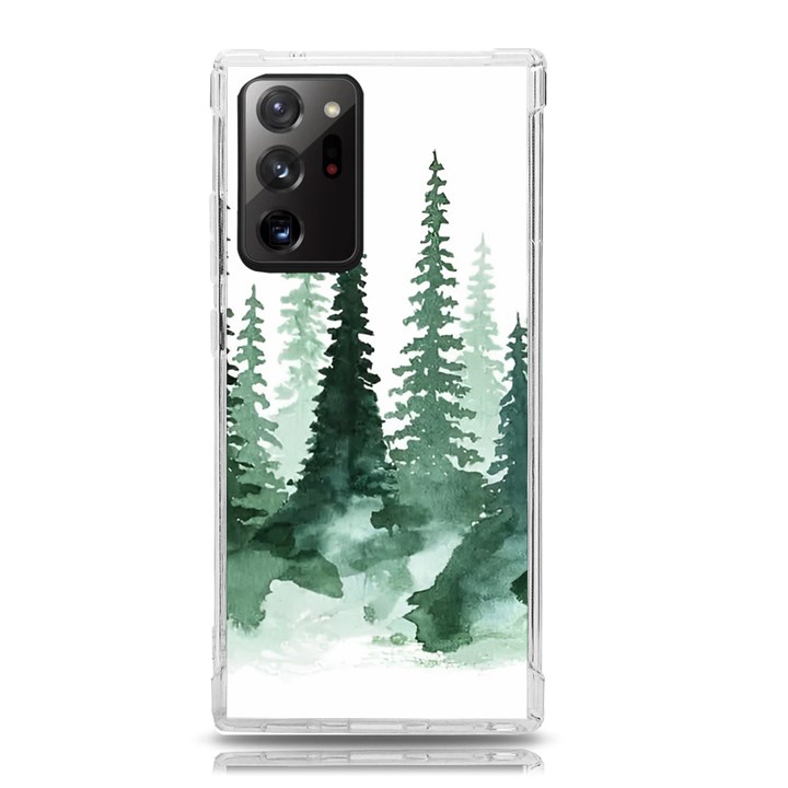 Tree Watercolor Painting Pine Forest Samsung Galaxy Note 20 Ultra TPU UV Case