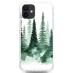 Tree Watercolor Painting Pine Forest Iphone 12/12 Pro Tpu Uv Print Case by Hannah976