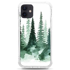 Tree Watercolor Painting Pine Forest Iphone 12 Mini Tpu Uv Print Case	 by Hannah976