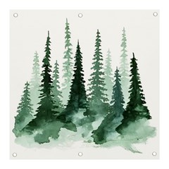 Tree Watercolor Painting Pine Forest Banner And Sign 3  X 3  by Hannah976