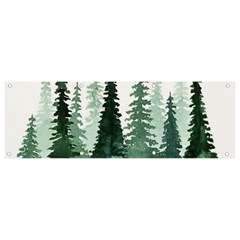 Tree Watercolor Painting Pine Forest Banner And Sign 9  X 3  by Hannah976