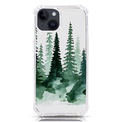 Tree Watercolor Painting Pine Forest Iphone 14 Tpu Uv Print Case by Hannah976