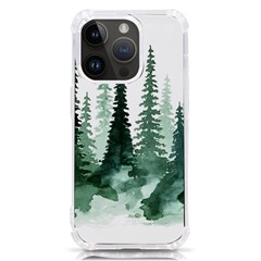 Tree Watercolor Painting Pine Forest Iphone 14 Pro Tpu Uv Print Case by Hannah976