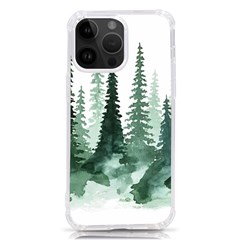 Tree Watercolor Painting Pine Forest Iphone 14 Pro Max Tpu Uv Print Case by Hannah976