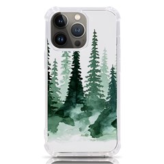 Tree Watercolor Painting Pine Forest Iphone 13 Pro Tpu Uv Print Case by Hannah976