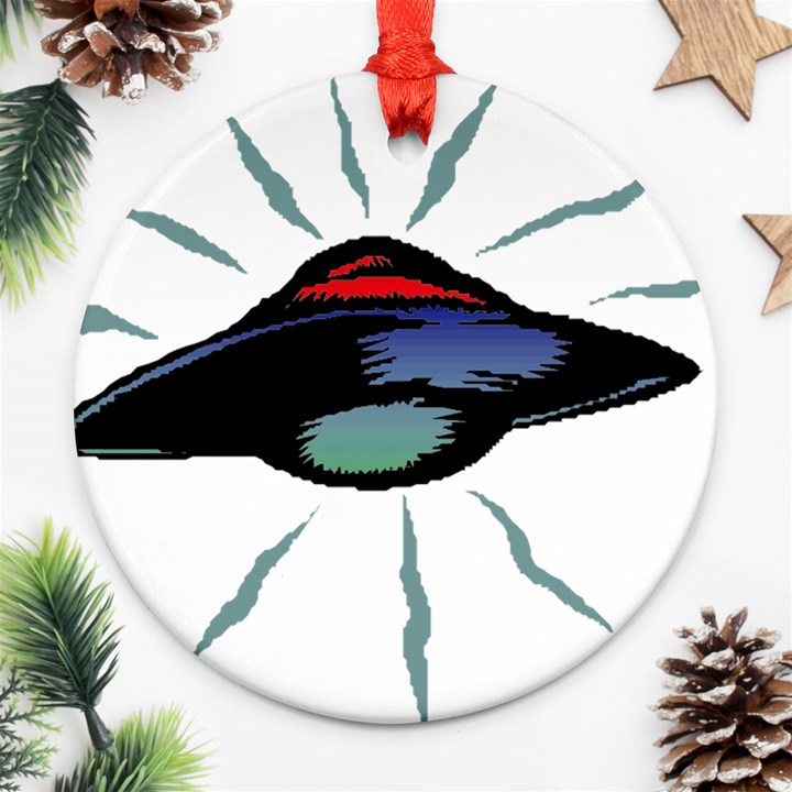 Alien Unidentified Flying Object Ufo Ornament (Round)