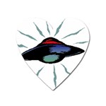 Alien Unidentified Flying Object Ufo Heart Magnet Front