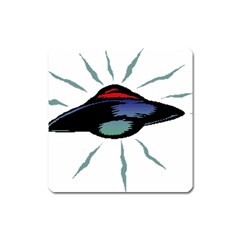 Alien Unidentified Flying Object Ufo Square Magnet by Sarkoni