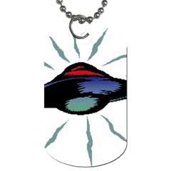 Alien Unidentified Flying Object Ufo Dog Tag (two Sides) by Sarkoni