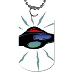 Alien Unidentified Flying Object Ufo Dog Tag (Two Sides) Back