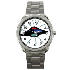 Alien Unidentified Flying Object Ufo Sport Metal Watch by Sarkoni