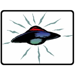 Alien Unidentified Flying Object Ufo Fleece Blanket (large) by Sarkoni