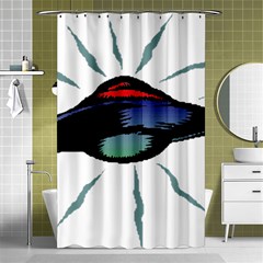 Alien Unidentified Flying Object Ufo Shower Curtain 48  X 72  (small)  by Sarkoni