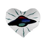 Alien Unidentified Flying Object Ufo Standard 16  Premium Heart Shape Cushions Front