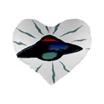 Alien Unidentified Flying Object Ufo Standard 16  Premium Heart Shape Cushions Back