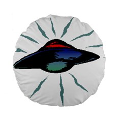 Alien Unidentified Flying Object Ufo Standard 15  Premium Flano Round Cushions by Sarkoni