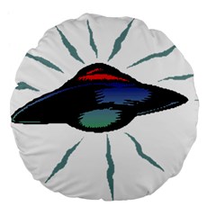 Alien Unidentified Flying Object Ufo Large 18  Premium Flano Round Cushions by Sarkoni