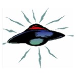 Alien Unidentified Flying Object Ufo Two Sides Premium Plush Fleece Blanket (Small) 50 x40  Blanket Back