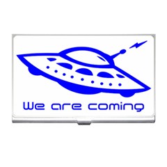 Unidentified Flying Object Ufo Alien We Are Coming Business Card Holder by Sarkoni