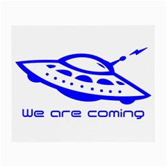 Unidentified Flying Object Ufo Alien We Are Coming Small Glasses Cloth (2 Sides) by Sarkoni