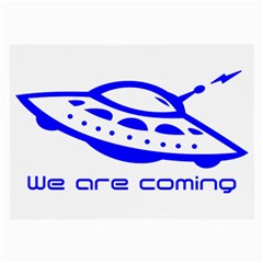 Unidentified Flying Object Ufo Alien We Are Coming Large Glasses Cloth by Sarkoni