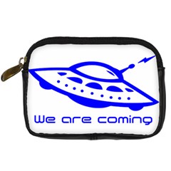 Unidentified Flying Object Ufo Alien We Are Coming Digital Camera Leather Case by Sarkoni