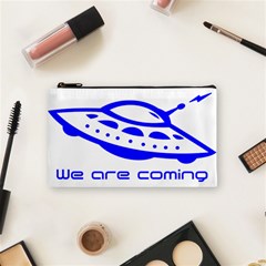 Unidentified Flying Object Ufo Alien We Are Coming Cosmetic Bag (small) by Sarkoni