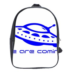 Unidentified Flying Object Ufo Alien We Are Coming School Bag (xl) by Sarkoni