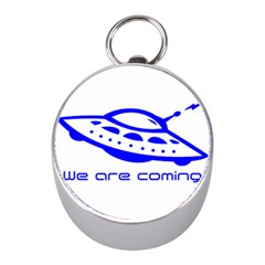 Unidentified Flying Object Ufo Alien We Are Coming Mini Silver Compasses by Sarkoni