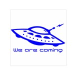 Unidentified Flying Object Ufo Alien We Are Coming Square Satin Scarf (30  x 30 ) Front