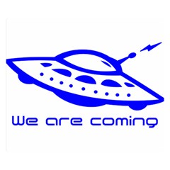 Unidentified Flying Object Ufo Alien We Are Coming Premium Plush Fleece Blanket (small) by Sarkoni