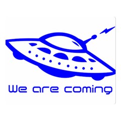 Unidentified Flying Object Ufo Alien We Are Coming Premium Plush Fleece Blanket (large) by Sarkoni