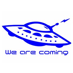 Unidentified Flying Object Ufo Alien We Are Coming Premium Plush Fleece Blanket (extra Small) by Sarkoni