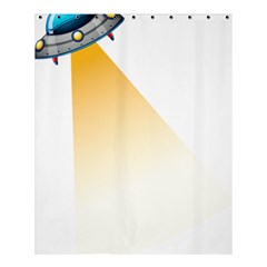 Blue Ufo Illustration Unidentified Flying Object Cartoon Shower Curtain 60  X 72  (medium)  by Sarkoni