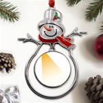 Blue Ufo Illustration Unidentified Flying Object Cartoon Metal Snowman Ornament Front