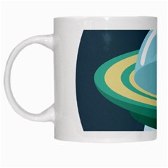 Illustration Ufo Alien  Unidentified Flying Object White Mug by Sarkoni