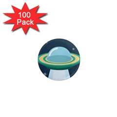 Illustration Ufo Alien  Unidentified Flying Object 1  Mini Magnets (100 Pack)  by Sarkoni