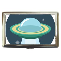 Illustration Ufo Alien  Unidentified Flying Object Cigarette Money Case by Sarkoni