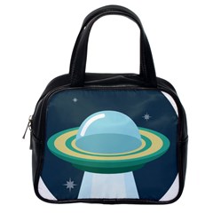 Illustration Ufo Alien  Unidentified Flying Object Classic Handbag (one Side) by Sarkoni