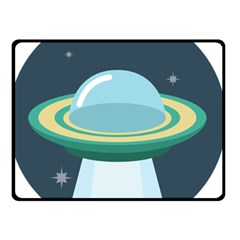 Illustration Ufo Alien  Unidentified Flying Object Two Sides Fleece Blanket (small) by Sarkoni