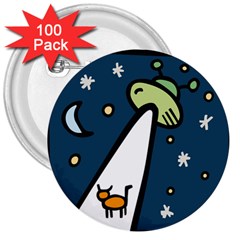 Ufo Alien Unidentified Flying Object 3  Buttons (100 Pack)  by Sarkoni