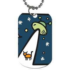 Ufo Alien Unidentified Flying Object Dog Tag (one Side) by Sarkoni