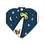 Ufo Alien Unidentified Flying Object Dog Tag Heart (Two Sides) Front