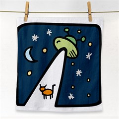 Ufo Alien Unidentified Flying Object Face Towel by Sarkoni