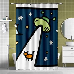 Ufo Alien Unidentified Flying Object Shower Curtain 48  X 72  (small)  by Sarkoni