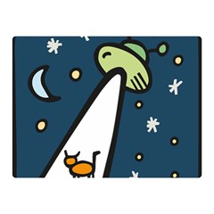 Ufo Alien Unidentified Flying Object Two Sides Premium Plush Fleece Blanket (mini) by Sarkoni