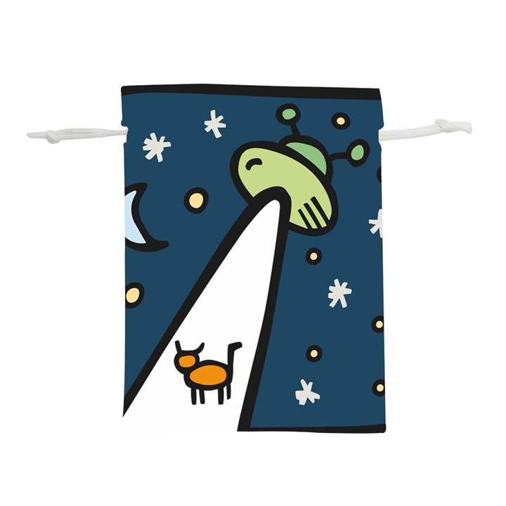 Ufo Alien Unidentified Flying Object Lightweight Drawstring Pouch (S)