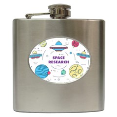 Unidentified Flying Object Ufo Space Outer Hip Flask (6 Oz) by Sarkoni