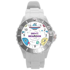 Unidentified Flying Object Ufo Space Outer Round Plastic Sport Watch (l) by Sarkoni