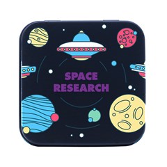 Unidentified Flying Object Ufo Space Outer Square Metal Box (black) by Sarkoni